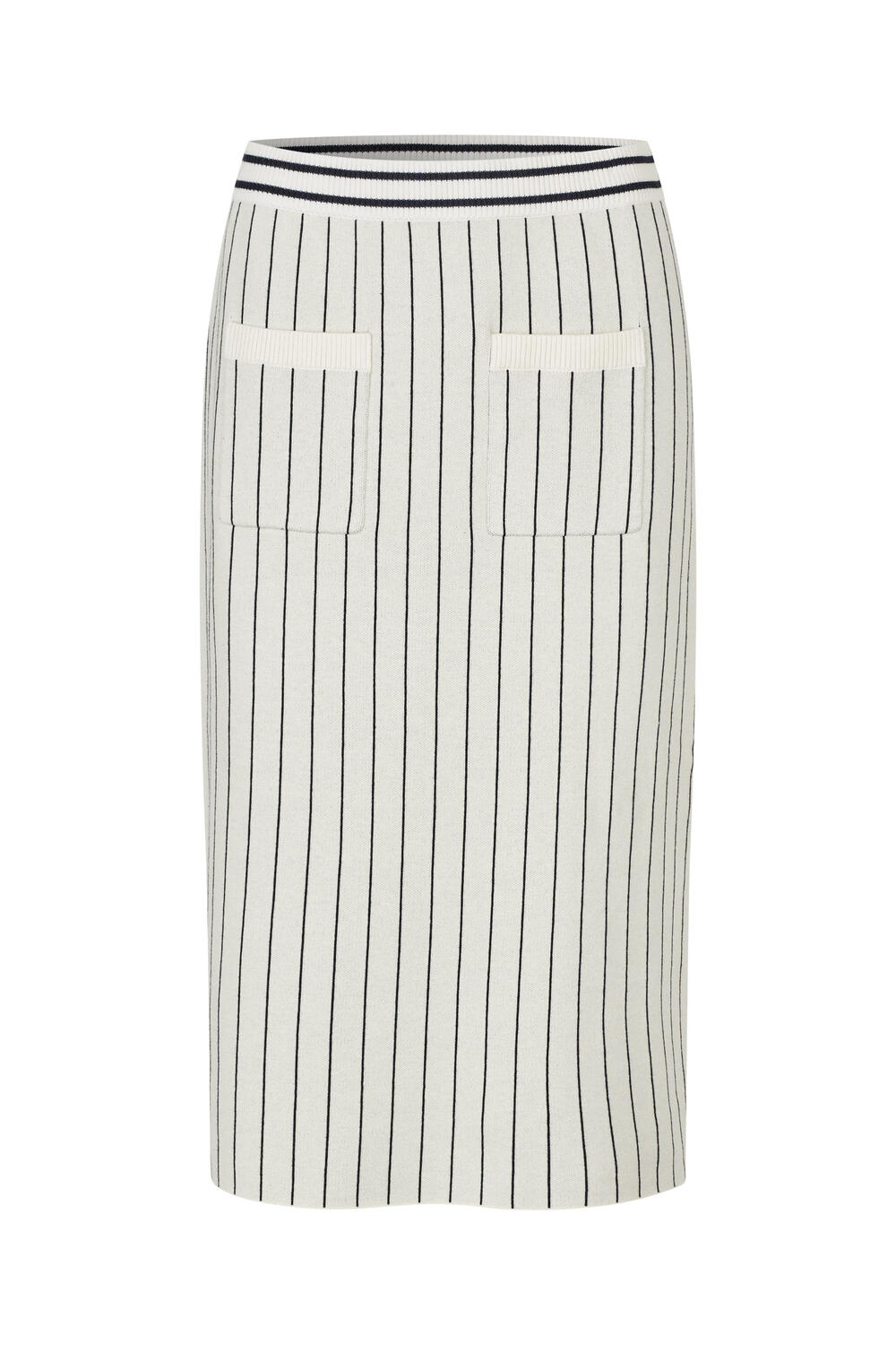 Celie midinederdel - Creme Navy Stripe